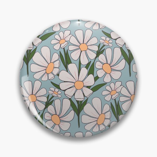 Item preview, Cream Garden Florals on blue designed and sold by creativebakergb.