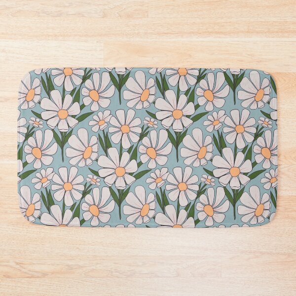 Item preview, Cream Garden Florals on blue designed and sold by creativebakergb.