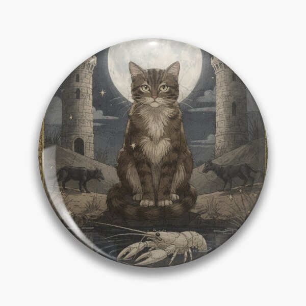 Item preview, The Moon - Tarot Cat designed and sold by PictorialWhimsy.