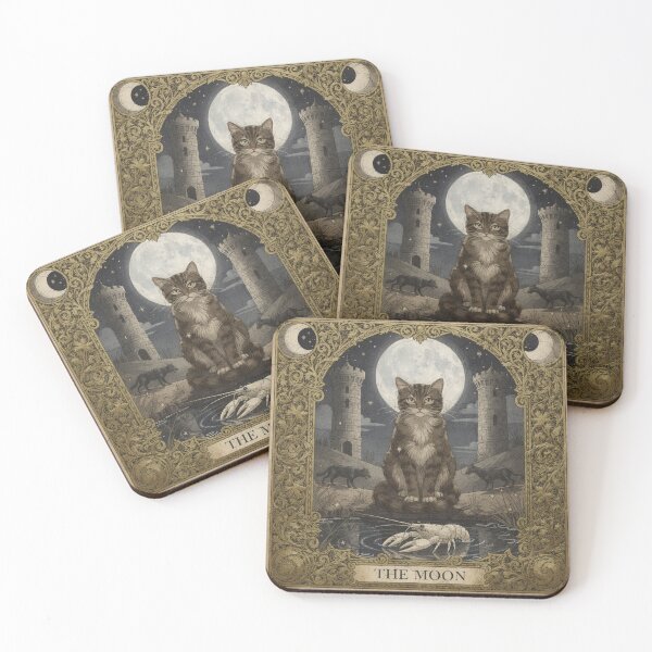 Item preview, The Moon - Tarot Cat designed and sold by PictorialWhimsy.