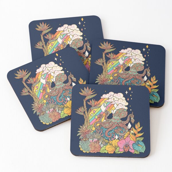 Item preview, Psychedelic Octopus in Tropical Paradise designed and sold by Rama KLK.
