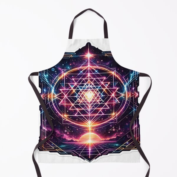 Item preview, Neon Sri Yantra Sacred Geometry with Futuristic Grid Landscape designed and sold by RiteshCenter .