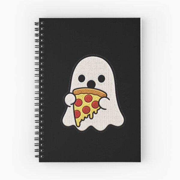 Item preview, Cute Ghost Pizza Kawaii Embroidery Patch Design designed and sold by ColorSplash123.