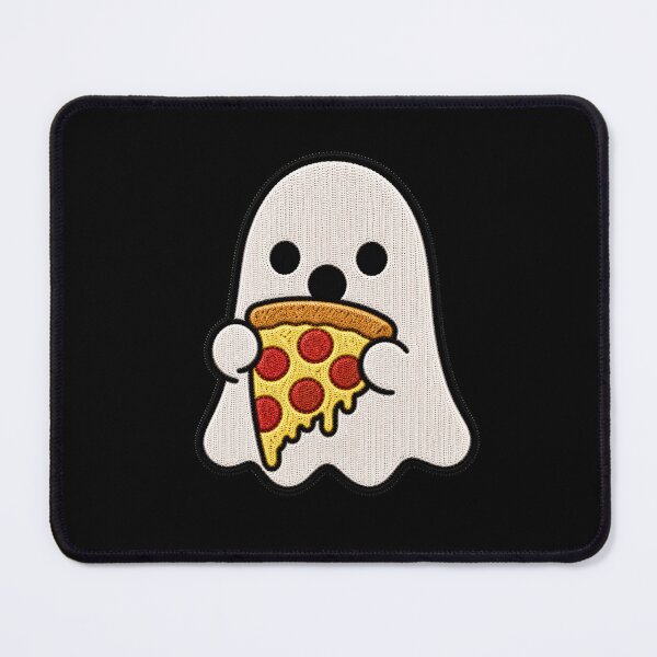 Item preview, Cute Ghost Pizza Kawaii Embroidery Patch Design designed and sold by ColorSplash123.