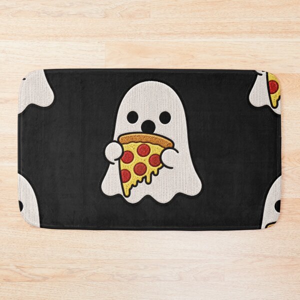 Item preview, Cute Ghost Pizza Kawaii Embroidery Patch Design designed and sold by ColorSplash123.