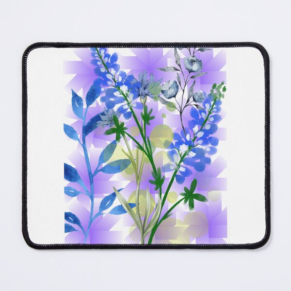 Item preview, Blue & Purple Watercolor Flowers Botanical Art Print designed and sold by EdgeSphere.