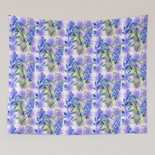 Item preview, Blue & Purple Watercolor Flowers Botanical Art Print designed and sold by EdgeSphere.