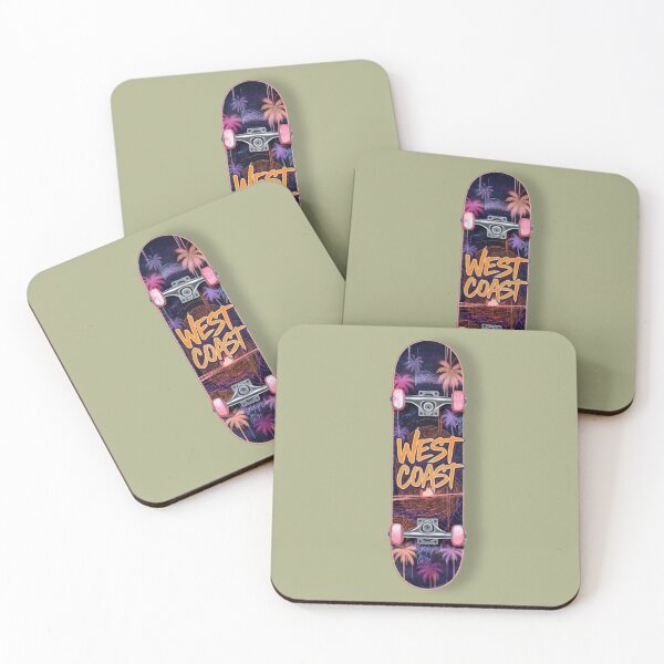 Item preview, Retro West Coast Skateboard Palm Tree Sunset designed and sold by ThunderRed.