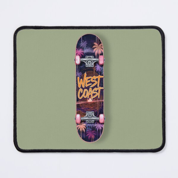 Item preview, Retro West Coast Skateboard Palm Tree Sunset designed and sold by ThunderRed.