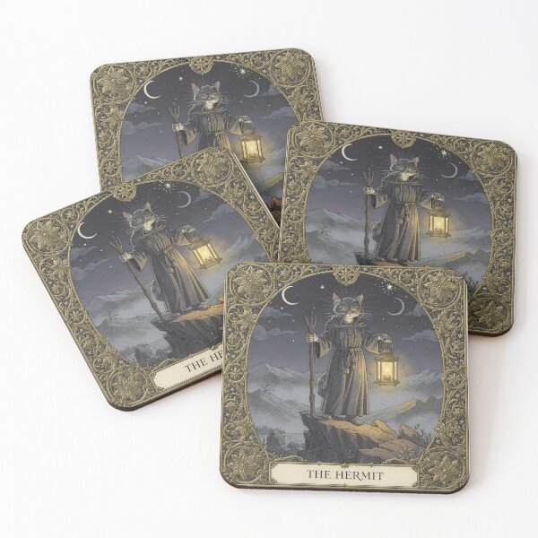 Item preview, The Hermit - Tarot Cat designed and sold by PictorialWhimsy.