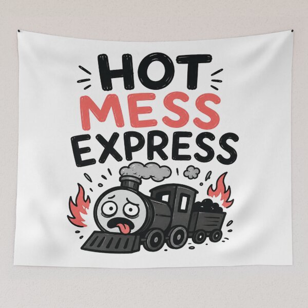 Item preview, Hot Mess Express Funny Train Sticker designed and sold by Get-some-rest.