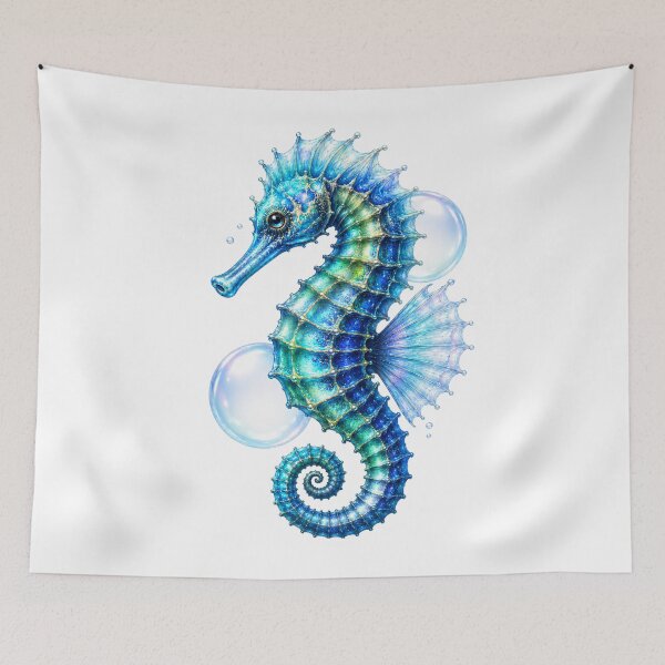 Item preview, Azure Seahorse designed and sold by HeyFajnaLinja.