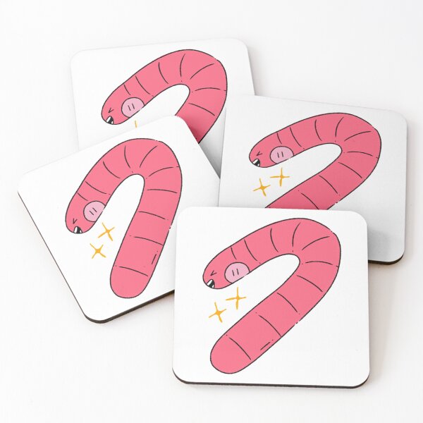 Item preview, Cute Pink Happy Worm With Tiny Sparkles Cartoon Doodle designed and sold by Lapiinart.