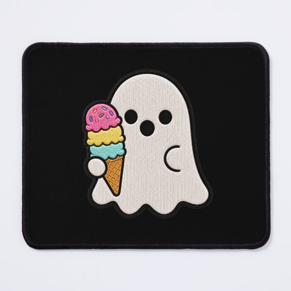 Item preview, Cute Ghost Ice Cream Kawaii Embroidery Patch Design designed and sold by ColorSplash123.