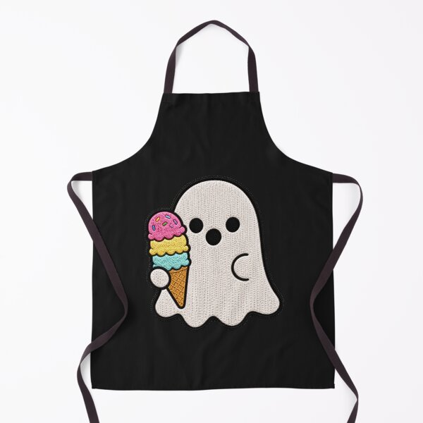 Item preview, Cute Ghost Ice Cream Kawaii Embroidery Patch Design designed and sold by ColorSplash123.