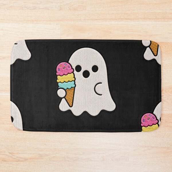 Item preview, Cute Ghost Ice Cream Kawaii Embroidery Patch Design designed and sold by ColorSplash123.