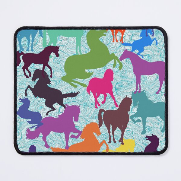 Item preview, Rainbow Horses Turquoise Swirl designed and sold by lyndseyart.