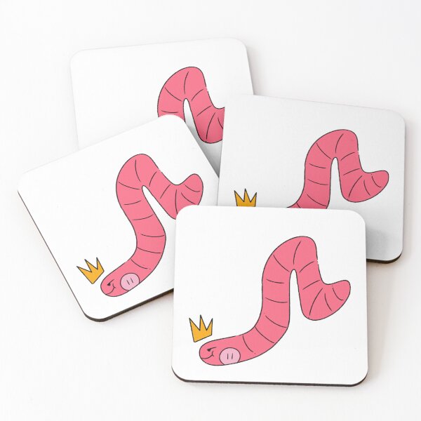 Item preview, Cute Pink Happy Worm Wearing A Crown Royalty designed and sold by Lapiinart.