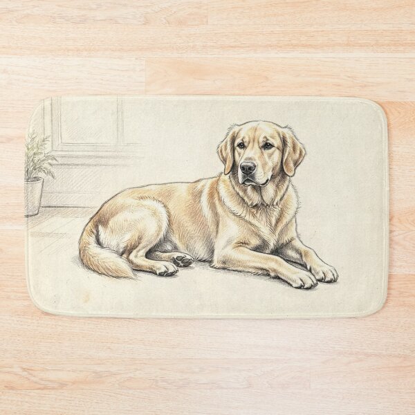 Item preview, Golden Retriever Lying Down Pencil Portrait Sketch designed and sold by LCPcreations.