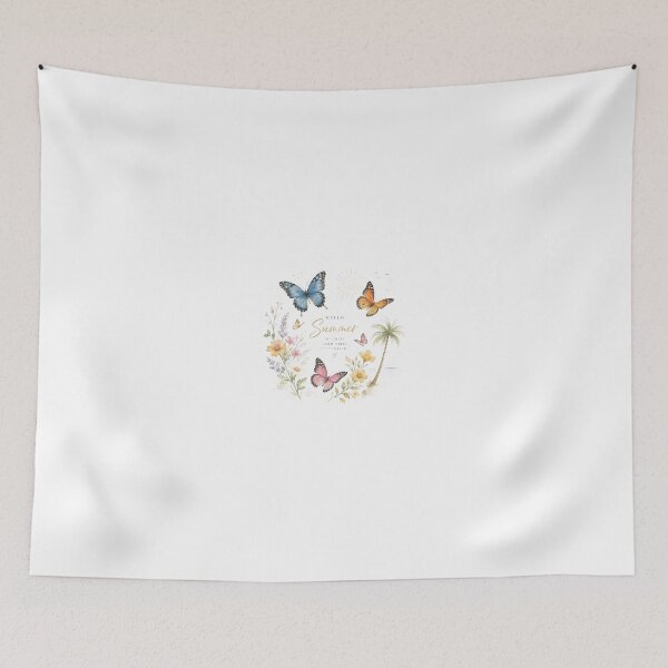 Item preview, Hello Summer – Butterflies, Wildflowers & Tropical Sunshine Illustration designed and sold by Artisan Finds Online.