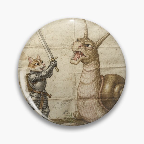 Item preview, Cat Knight vs the Giant Snail designed and sold by PictorialWhimsy.