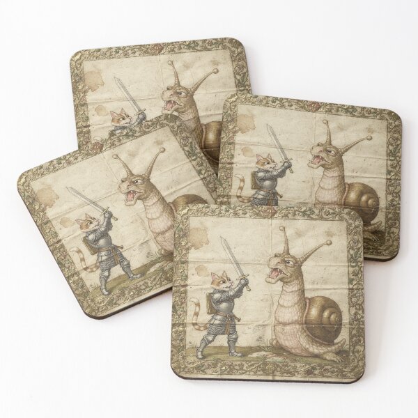 Item preview, Cat Knight vs the Giant Snail designed and sold by PictorialWhimsy.