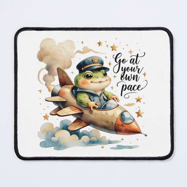 Item preview, Go At Your Own Pace Cute Vintage Frog Space Rocket designed and sold by AQUILAKREO.