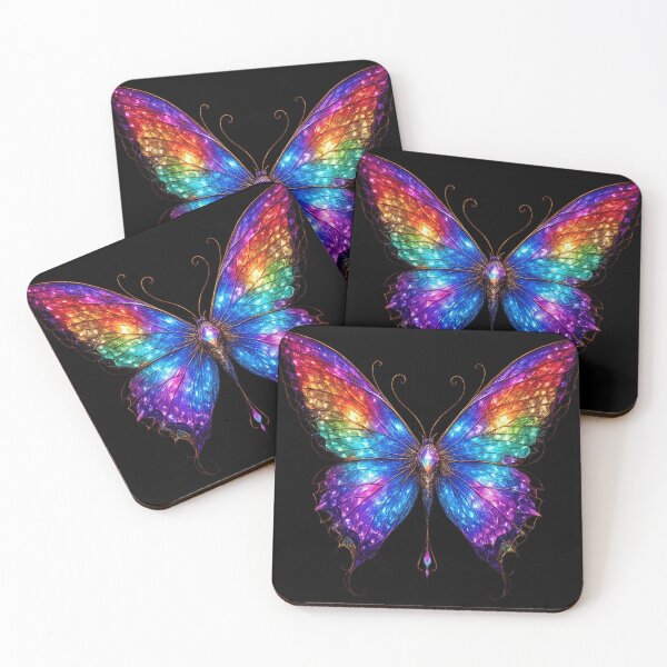 Item preview, Arcane Butterfly Guardian – Rainbow Crystal Fantasy Butterfly Art designed and sold by Biaa777.