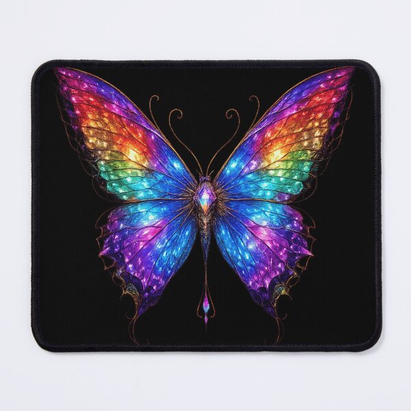 Item preview, Arcane Butterfly Guardian – Rainbow Crystal Fantasy Butterfly Art designed and sold by Biaa777.