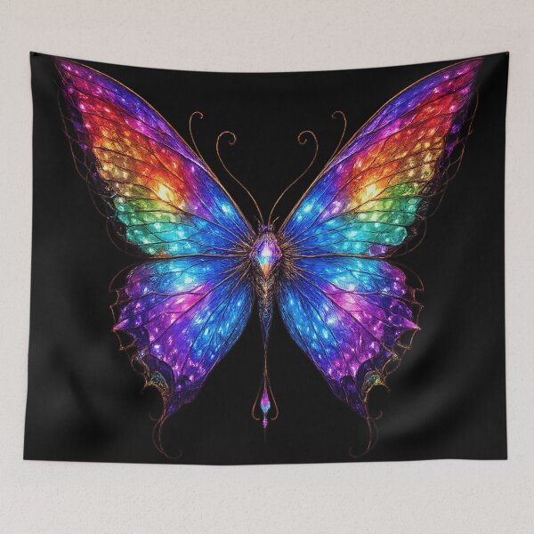 Item preview, Arcane Butterfly Guardian – Rainbow Crystal Fantasy Butterfly Art designed and sold by Biaa777.