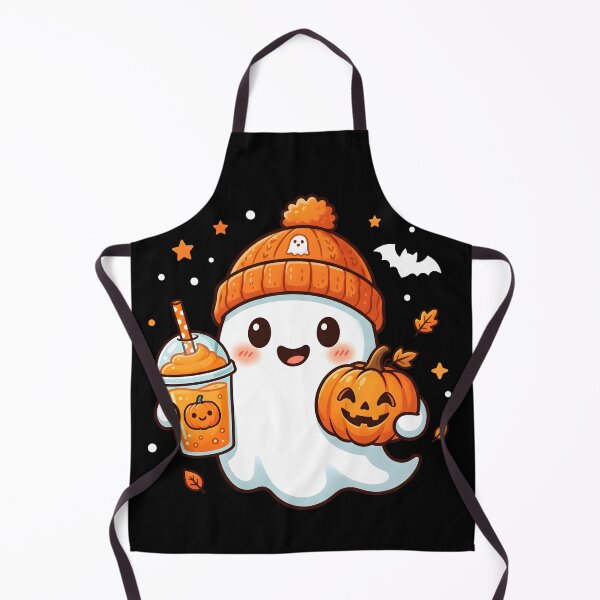 Item preview, Cute Halloween Ghost with Pumpkin and Autumn Drink Kawai designed and sold by fawzimorsy.