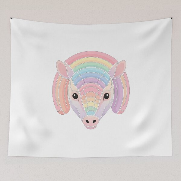 Item preview, Pastel Rainbow Armadillo Portrait designed and sold by Owcomm.