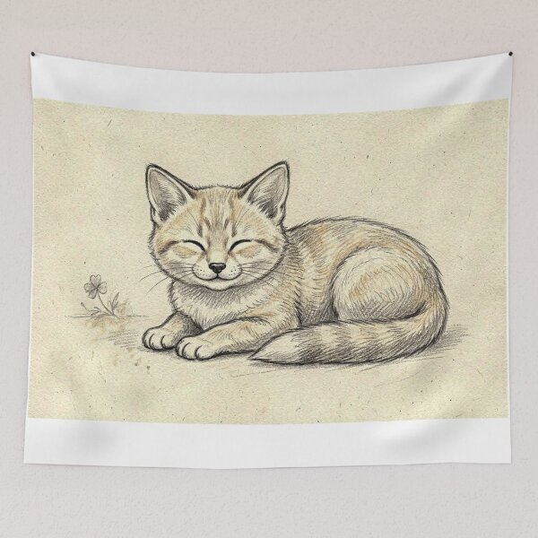 Item preview, Sleeping Kitten Pencil Sketch  designed and sold by LCPcreations.
