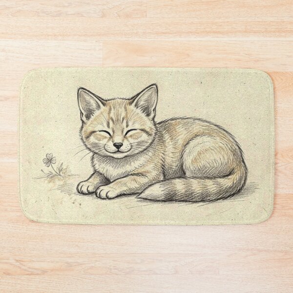 Item preview, Sleeping Kitten Pencil Sketch  designed and sold by LCPcreations.