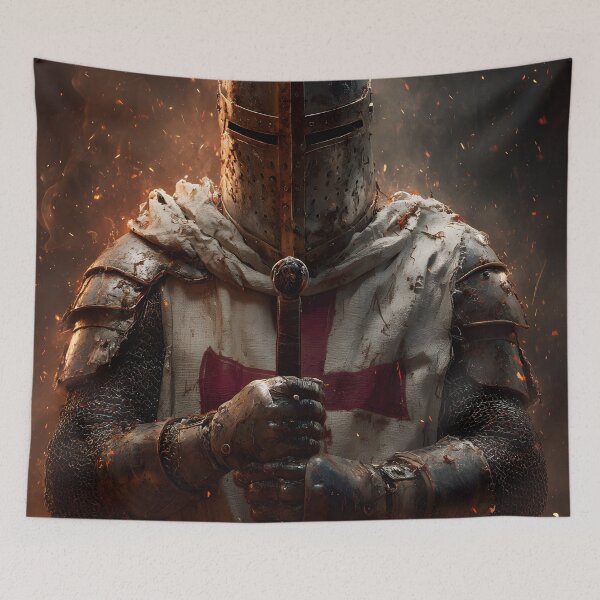 Item preview, Templar Knight Last Standing Guard Crusader Medieval Warrior Art designed and sold by GrinGalore.