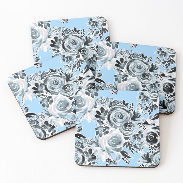 Item preview, Floral Watercolor Cute Hand Painted - blue designed and sold by elenabdesigns.