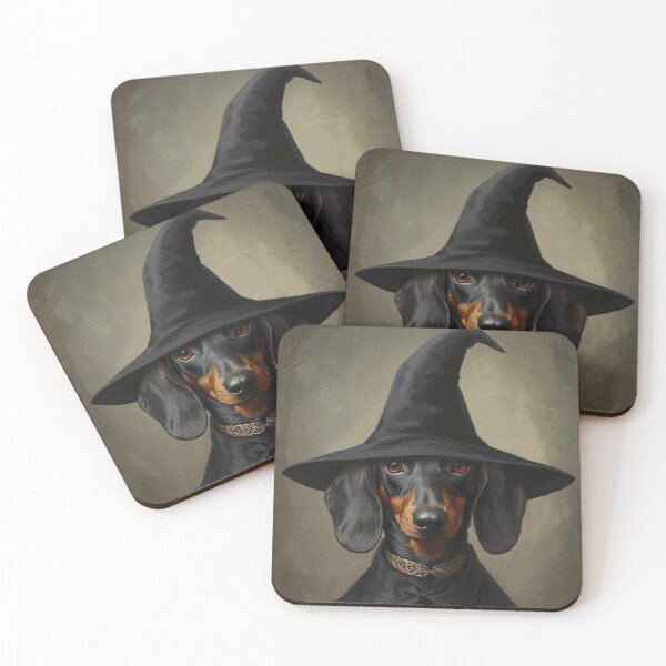 Item preview, Witch Dachshund Portrait - Gothic Halloween Dog  designed and sold by CuteLilGhosts.