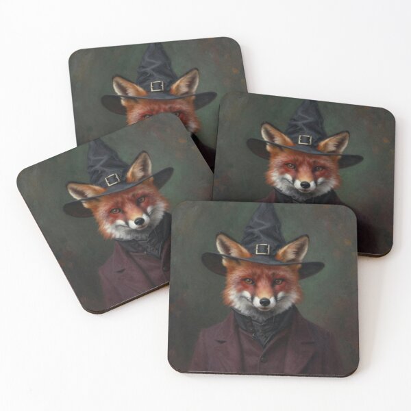 Item preview, Gothic Witch Fox Portrait - Halloween Fox Art designed and sold by CuteLilGhosts.