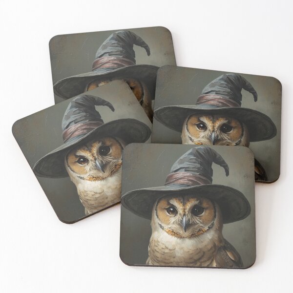 Item preview, Witch Owl Portrait - Gothic Halloween Portrait designed and sold by CuteLilGhosts.