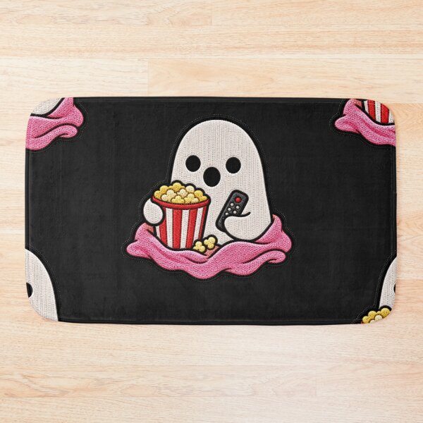 Item preview, Cute Ghost Movie Night Kawaii Embroidery Patch Design designed and sold by ColorSplash123.