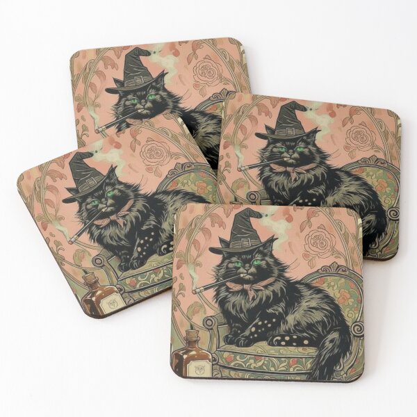 Item preview, Witch Black Cat - Gothic Halloween Cat designed and sold by CuteLilGhosts.