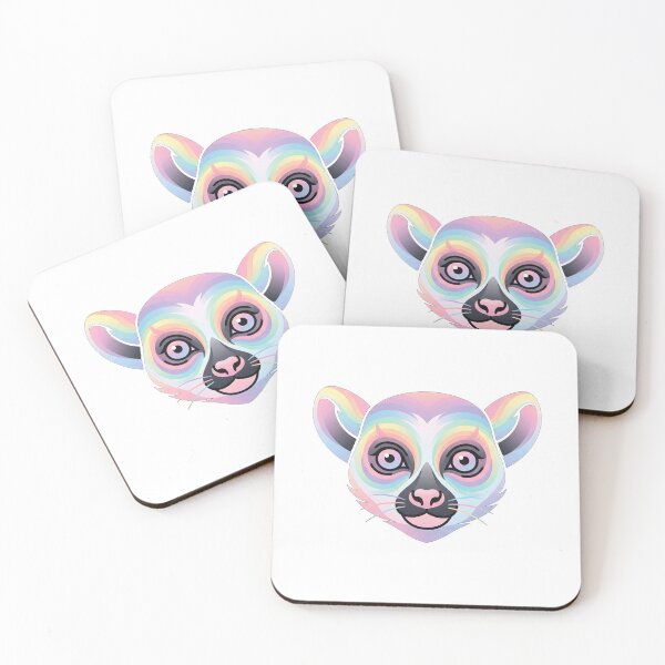 Item preview, Pastel Rainbow Lemur Portrait designed and sold by Owcomm.