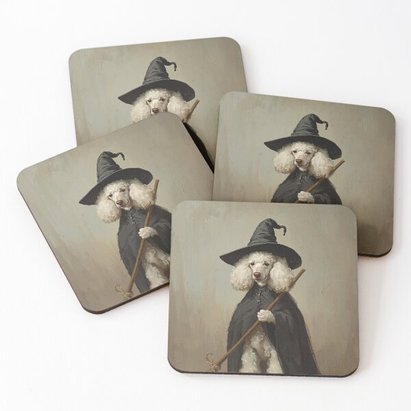 Item preview, Halloween Witch Poodle - Cute Gothic Animal Art designed and sold by CuteLilGhosts.