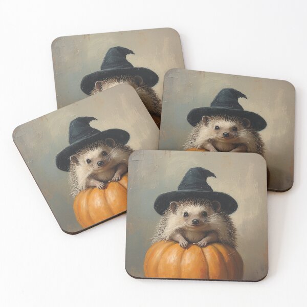 Item preview, Halloween Hedgehog Witch - Cute Gothic Animal Art designed and sold by CuteLilGhosts.