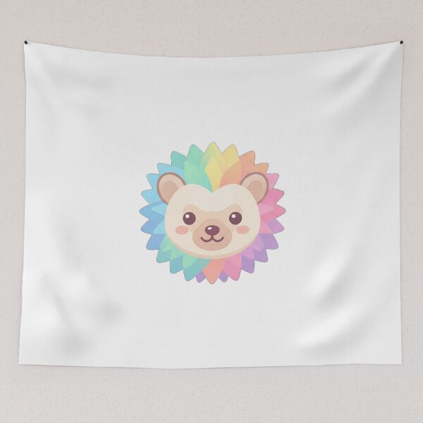 Item preview, Rainbow Hedgehog Kawaii Portrait designed and sold by Owcomm.