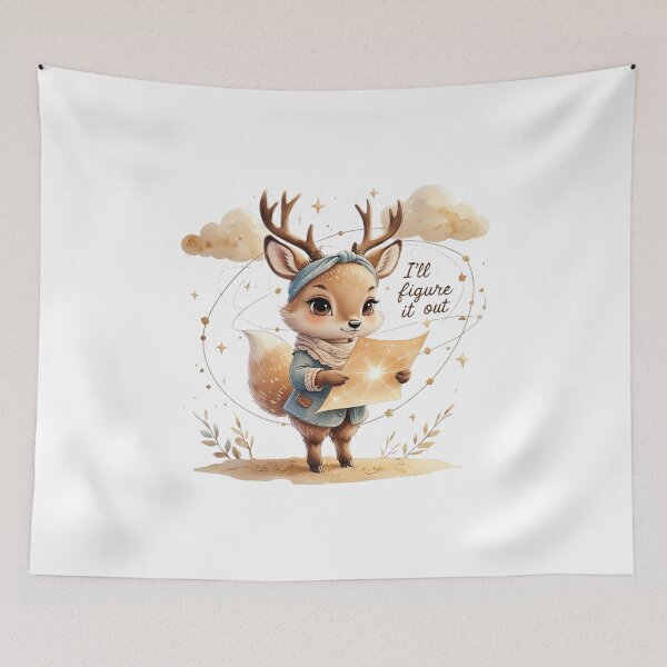 Item preview, Ill Figure It Out Cute Vintage Deer Space Galaxy Map designed and sold by AQUILAKREO.