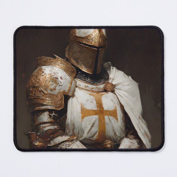 Item preview, Templar Knight King Crusader Golden Armor Medieval Warrior Art designed and sold by GrinGalore.