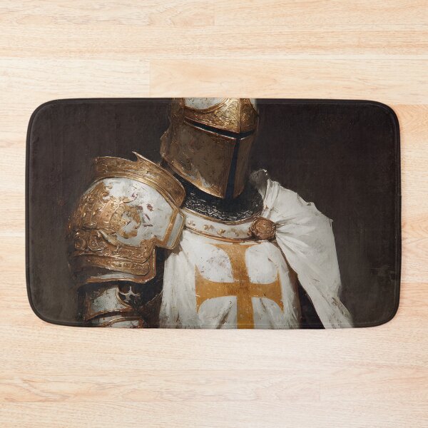 Item preview, Templar Knight King Crusader Golden Armor Medieval Warrior Art designed and sold by GrinGalore.