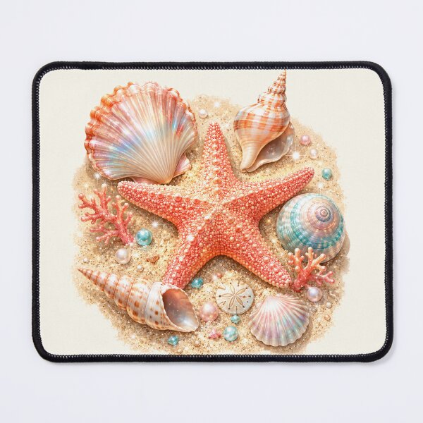 Item preview, Coral Starfish & Magical Seashells designed and sold by HeyFajnaLinja.