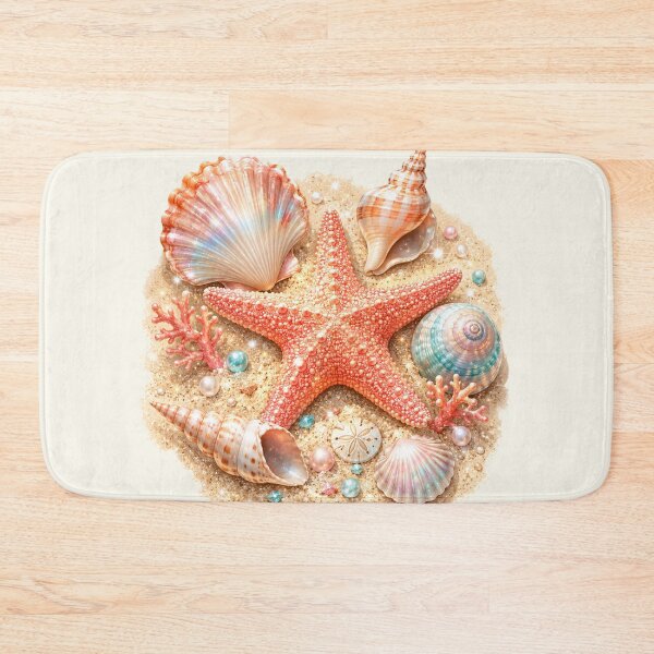 Item preview, Coral Starfish & Magical Seashells designed and sold by HeyFajnaLinja.